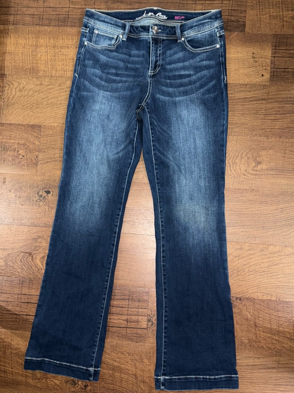 INC International Concepts Dark Blue Boot Cut Jeans